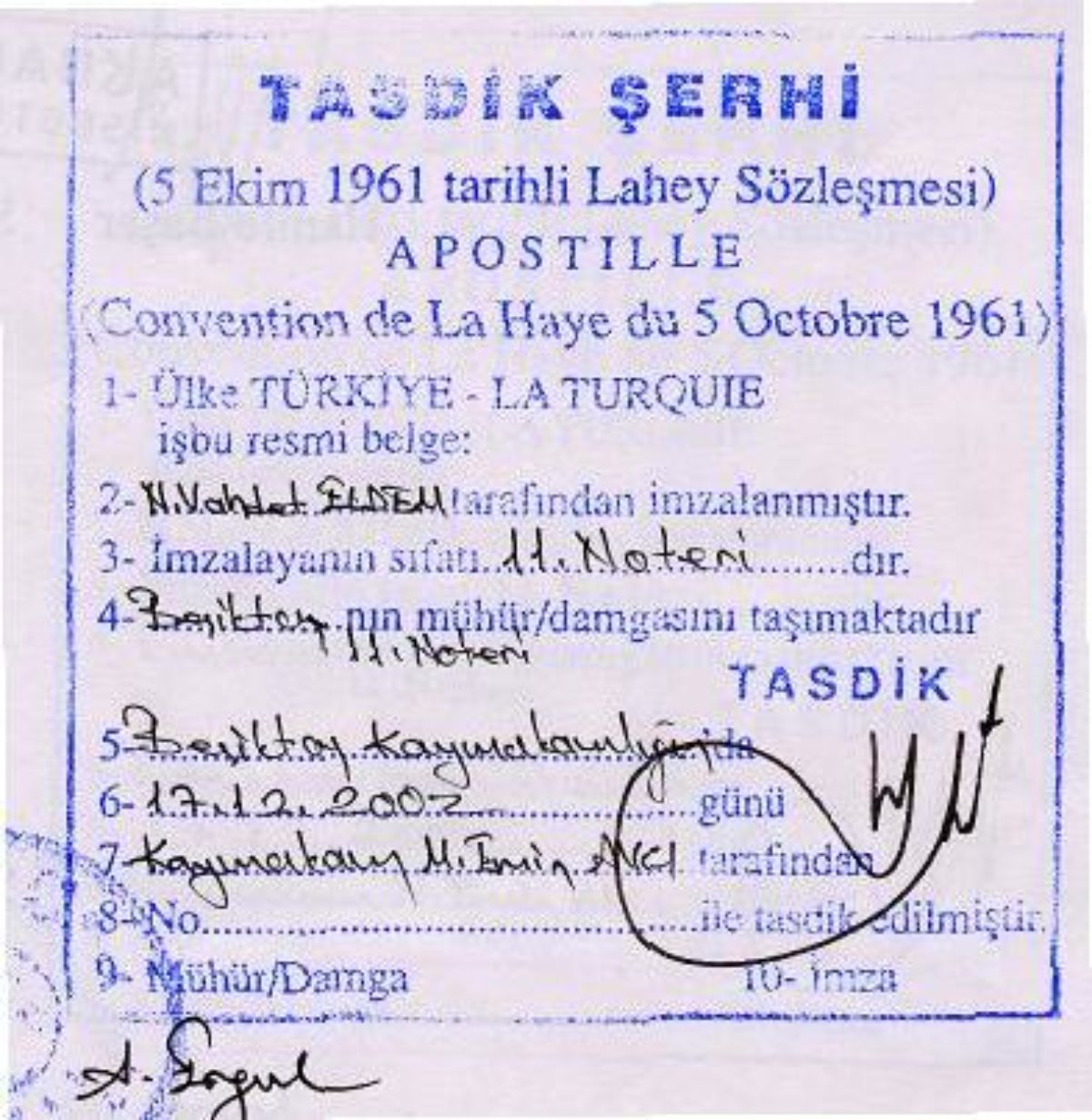 Апостиль на документы для Турции